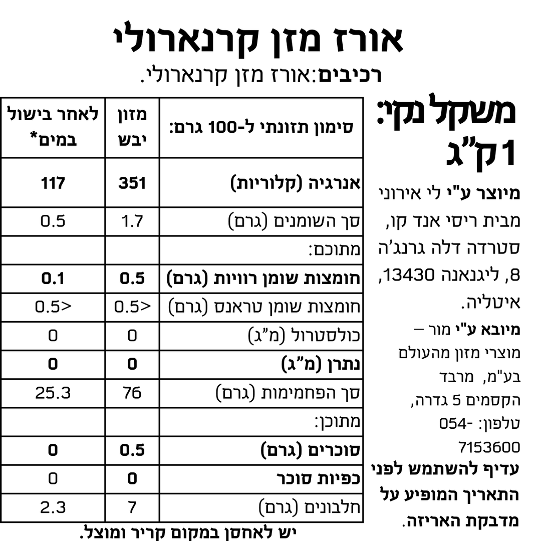 אורז מזן קרנארולי