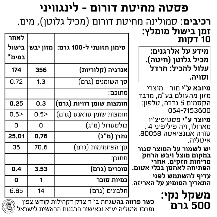 פסטה מחיטת דורום - לינגוויני