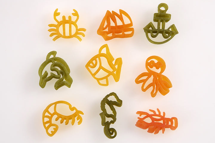 פסטה אורגנית ללא גלוטן טריקולור - תירס, גזר, עגבניות ותרד - עולם הים.